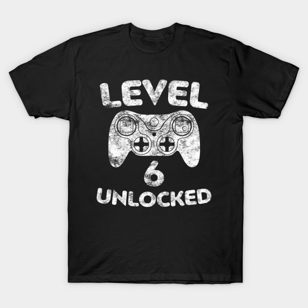 Kids Level 6 Unlocked 6Th Video Gamer Birthday T-Shirt by MaciGalloway3